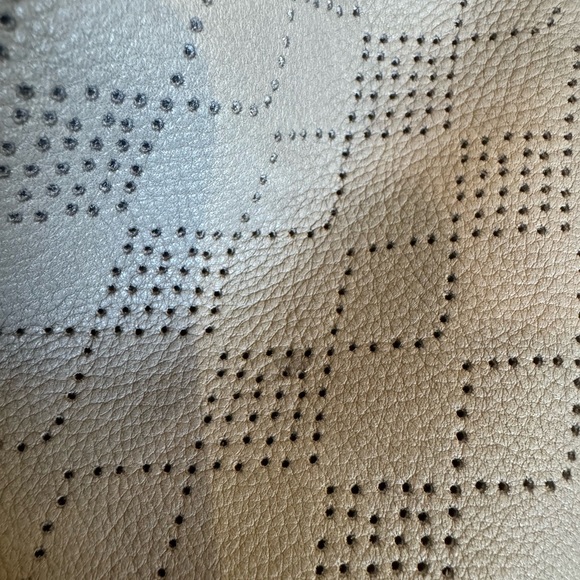 Kempton & Co Oversized Diamond Perforated Leather Tote in Storm Grey - Picture 13 of 15